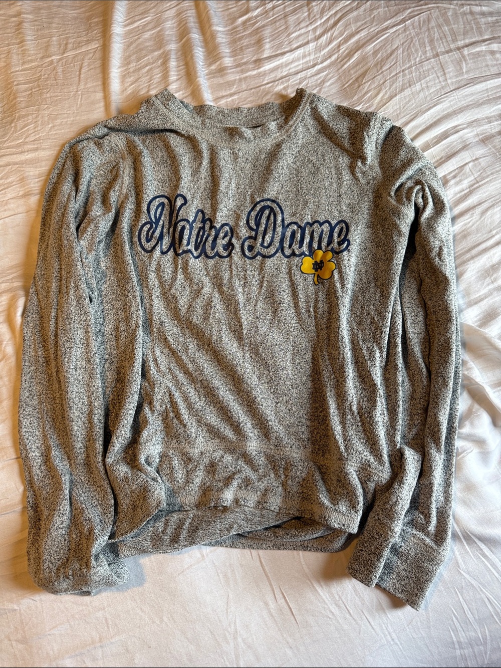 Notre Dame Heather Gray Crewneck Sweater